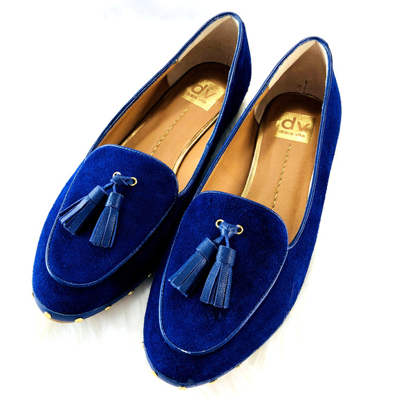 Dolce Vita Shoes - Dolce Vita Blue Suede Loafers W Tassels Sz 9